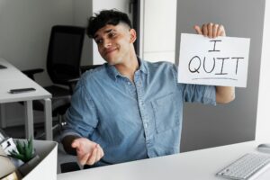happy man quitting job make an extra $1000 each month